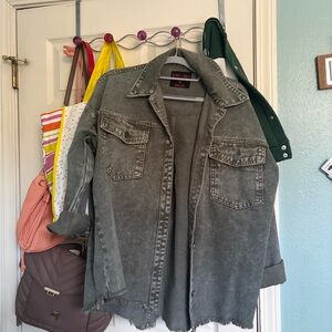 rag & bone Washed Green Jean Shacket